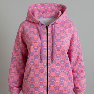 Sweat fabric Abstract flowers wave purple digital print