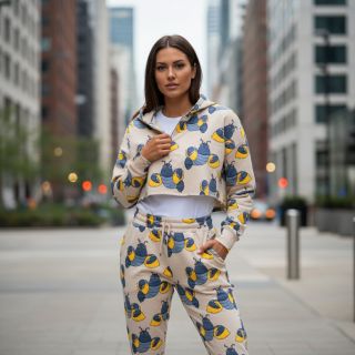 Sweat fabric Cool lobsters blue