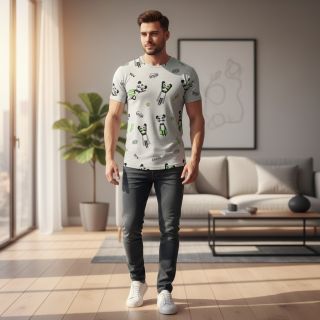 Jersey NEON Super heroes ecru melange