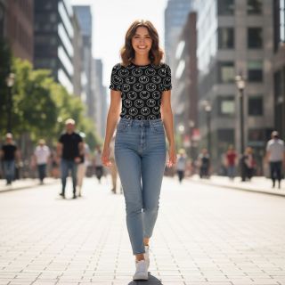 Jersey Happy faces black digital print