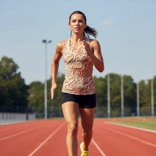 Jersey VISCOSE Unity orange digital print