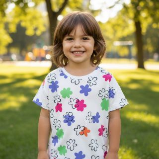 Jersey Flower prints white