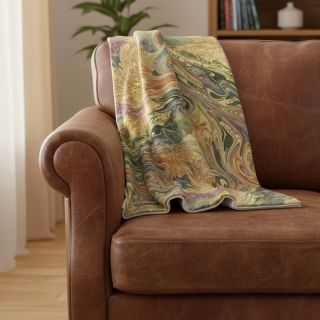 Faux fur Peacock green digital print