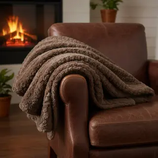 Faux fur Curly mocha
