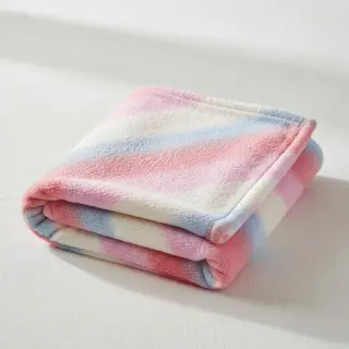 Faux fur Rainbow diagonal stripe