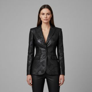 Faux leather Flowers design A