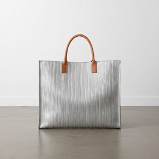 Faux leather ECORCE argent