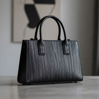 Faux leather ECORCE noir