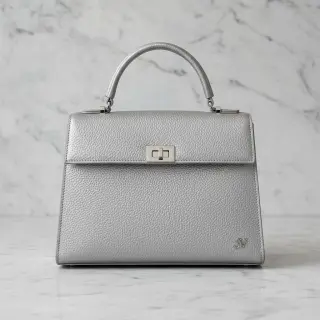 Faux leather KARIA argent