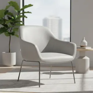 Faux leather KARIA argent