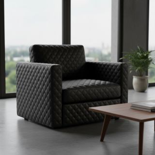 Faux leather MATELASSE noir