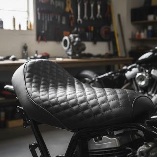 Faux leather MATELASSE noir