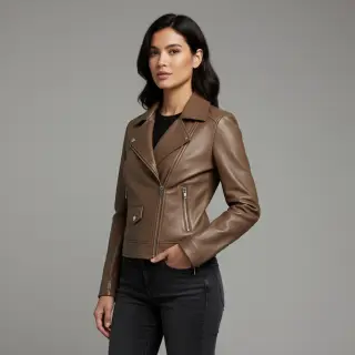 Faux leather taupe