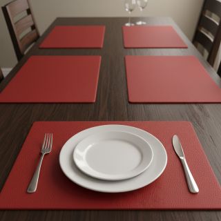 Faux leather Tanneur double face  rouge daim