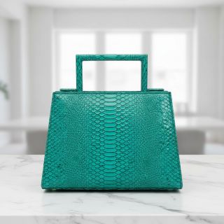 Faux leather COBRA turquoise