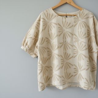 Linen viscose Desert flowers design A