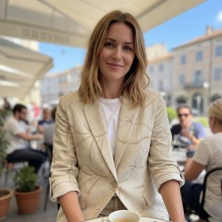 Linen viscose Desert flowers design C