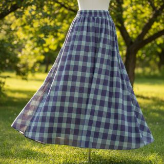 Linen viscose YARN DYED Square green