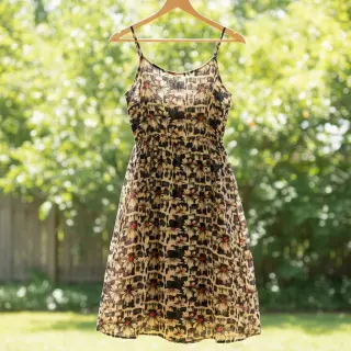 Linen viscose Daisy design B digital print