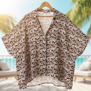 Linen viscose Dandelions digital print