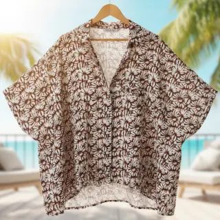 Linen viscose Dandelions digital print
