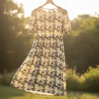 Linen viscose Hibiscus digital print