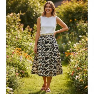 Linen viscose Daisy design A digital print