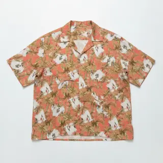 Linen viscose Crane bird design B digital print