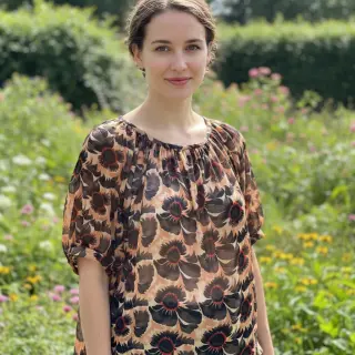 Linen viscose Sunlower design B digital print