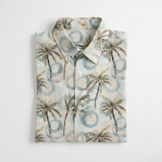 Linen viscose Palm tree digital print