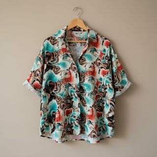 Linen viscose Paint chaos design B digital print