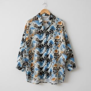 Linen viscose Paint chaos design A digital print