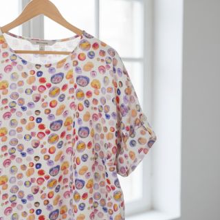 Linen viscose Natural Lin Livy blue digital print