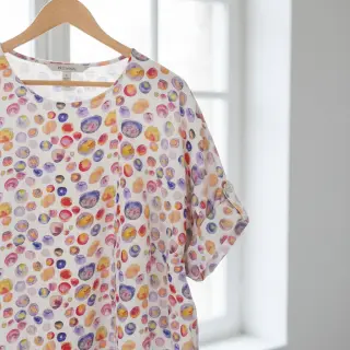 Linen viscose Natural Lin Livy blue digital print