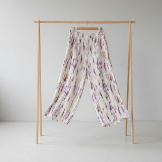 Linen viscose Natural Lin Lina purple digital print