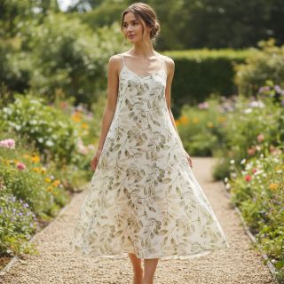 Linen viscose Natural Lin Lissy ecru digital print