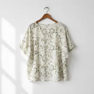 Linen viscose Natural Lin Lissy ecru digital print