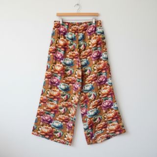 Linen viscose Marigold design C digital print