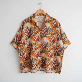 Linen viscose Marigold design A digital print