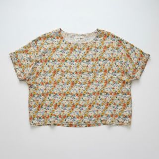 Linen viscose CREPE Flowers yellow digital print