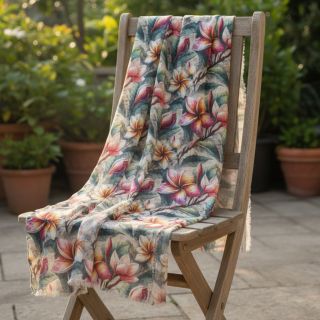 Linen viscose Jasmine design C digital print