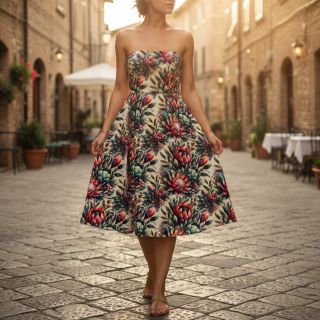 Linen viscose Azalea design D digital print