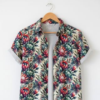 Linen viscose Azalea design D digital print