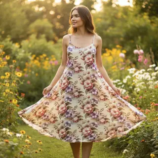 Linen viscose Casia design C digital print
