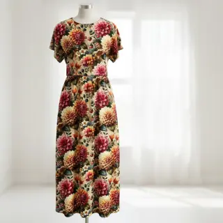 Linen viscose Rosalie design A digital print