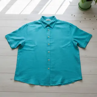 Linen viscose PREMIUM ocean blue