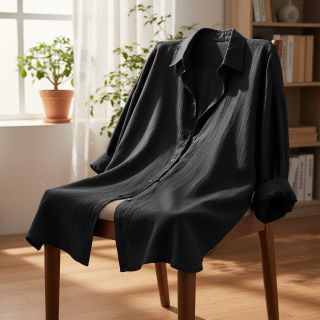 Linen viscose PREMIUM black