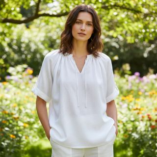 Linen viscose PREMIUM white