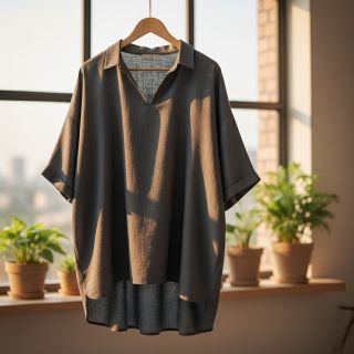 Linen viscose PREMIUM dark grey