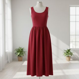 Linen viscose PREMIUM dark red